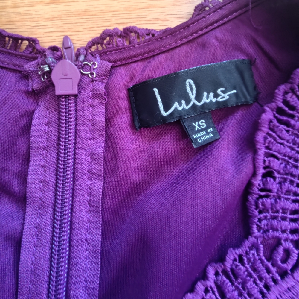 Lulu's Purple π Lace and Chiffon Dress Size XS - Picture 6 of 12